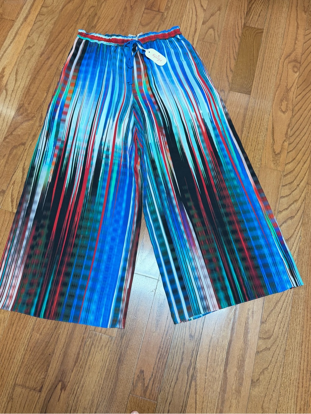 Anthropologie Plenty by Tracy Reese Multicolor Stripe Wide Leg Pants Sz L NWT